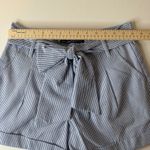 Lauren James NWT  Bow Shorts Sz S Seersucker Striped Tie Waist‎ Cuffed Hem Preppy Photo 7