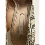 Nine West Womans  7.5 M Brown Beige Snakeskin Pumps Gold High Heel Photo 6