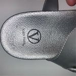 Joan Vass Women's Silver Strappy Sandals Size 7 Rhinestone Embellished Photo 3