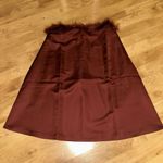 we wore what faux fur‎ strapless satin dress Size 6 Brown Photo 5