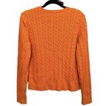 Ralph Lauren  Cable Knit Crewneck Sweater Large Orange Fisherman Preppy Academia Photo 2