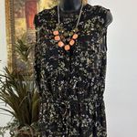 Merona  Woman Sheath Dress Womens Large Black Ditsy Floral Print Sleeveless Photo 2