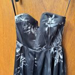 Sau Lee Olivia Strapless Long Maxi Gown Dress Floral Black Gray White 8 Photo 4