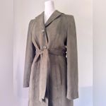 Vintage Y2K INC International Concepts Khaki Green Belted Knee Length Jacket Size 2 Photo 3