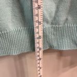 Talbots Wool Blend Crew Neck Textured Sweater size Lp Light Blue Zip Detail Photo 6