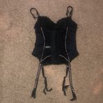 Adore Me  Floral Lace‎ Polka Dot Mesh Satin Corset Bustier Black Pink Ribbon 34B Photo 6