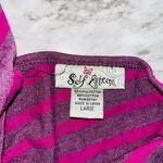 Self Esteem Tank Top Twisted Racerback Striped Pink/Purple Womens L Y2K Athletic Photo 4
