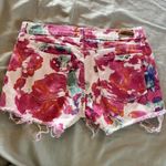 Levi's Levi’s White and Bright Watercolor Cutoff Raw Hem Denim Jean Shorts Size 8 Photo 9