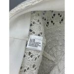 Womens Beret Cap One Size Tan Cotton Eyelet Pattern Crochet Knitted Newsboy Hat Photo 5