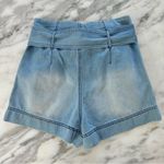 easel Tie Waist Paperbag Denim Shorts • Sz S Photo 3