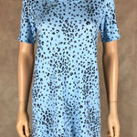 Jenni Blue Cheetah Print Pajama Shirt Dress NWT XS Photo 0