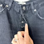 Free People  Maggie We The Free Washed Black Distressed Mid Rise Straight Jeans Photo 7