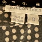 London Times Black & White Polkadots Midi Short Sleeves Empire Dress Waist SZ 8 Photo 6
