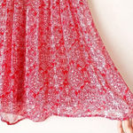 Ella Moss  Red Boho Print Mini Skirt Lined Size Large Photo 3