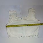 Madden NYC Cream Knit Tank Ruffles & Floral Crochet Trim XL Photo 4