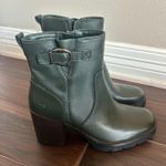 Naturalizer  Wilde Dark Green Waterproof Leather Zipper Ankle Booties Size 9.5 Photo 0