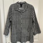 Ali Miles‎ Black White Gingham Check Tunic Top 3/4 Sleeve Cotton Shirt XL Photo 0