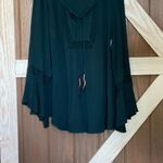 Daniel Rainn DR2 Teal Bell Sleeve Boho Blouse with Tie Front P2P 26, SIZE 2X nwt Green Photo 3