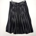 Studio West  black satin pleaded midi skirt elastic waist size XL NWT Photo 4
