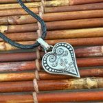Brighton Silver Heart Pendant Necklace on Braided Cord Photo 4
