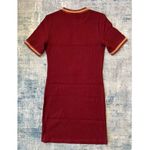 American Apparel  Maroon Thick Ribbed Crew Neck Maroon Sporty Tee Dress Medium Photo 2