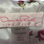 Oscar de la Renta  Floral Satin Blouse - Cream and Red Photo 1