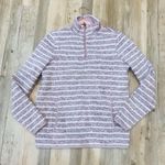 Thread and Supply Quarter Zip stripe sweater pink white sz small Photo 3