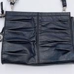 The Sak Charleston Leather Demi Clutch Crossbody Bag Black Onyx Pleated Purse Photo 3