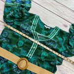 Celina Moon Boho Maxi Dress Green and Blue Pattern Size Large Photo 5