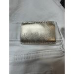 Lilly Pulitzer  White Denim Jeans 6 Button‎ Fly Gold Logo Straight Leg Photo 2