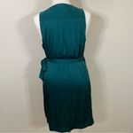Gap Green satin sleeveless wrap dress Photo 2