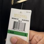 Michael Michael Kors Moto leather Jacket New with Tags Size Large Black Gold Photo 8