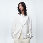 ZARA  OVERSIZED LINEN BOMBER Photo 1