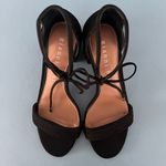 Gianni Bini Rhiaann Ankle Tie Black Suede Block Heel Sandals Photo 6