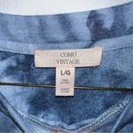 Como vintage  Blue Tie Dye Front Twist Knot T-shirt Top Photo 3