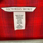 Victoria's Secret Red Plaid Flannel Long Sleeve Collared V-Neck Button Up Size M Photo 4