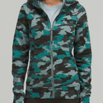Lululemon Scuba Full Zip Hoodie Jacket Heritage 365 Camo Tidewater Teal Size 10 Photo 0