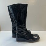 Patrizia‎ Ancaldi Tall Boots Lug Sole Black Patent Leather Boots Womens 38 Italy Size 8 Photo 2