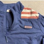 Vineyard Vines  Blue USA Flag Quarter Zip Pullover Sweatshirt 100% Cotton small Photo 1
