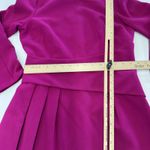 Harper Rose Dress Womens 4 Magenta Fit & Flare 3/4 Sleeve Pleated Exposed Zip Pink Photo 6
