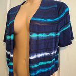 Lane Bryant  Sz 16 Striped Blue and Teal Cardigan Photo 4