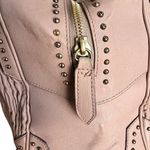 Burberry Women’s Old Rose Pink Plisse Gathered Leather Studded Satchel Purse Bag Photo 2