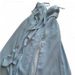 Azazie  Women's Size 4 Dusty Blue Ruffle Maxi Dress Formal Photo 7