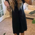 ATLEIN Collective Dress Womens Black Tie Front Short Sleeve Satin Panel Small Photo 6