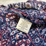 Style & Co . Navy and Burgundy Patterned Blouse Photo 5