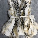 XOXO Y2K Mob Wife Faux Fur Trim Sweater Vest Size Medium Photo 4