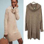 Anthropologie  Sweater Dress Sonoran Cowl Neck Wool Alpaca Cashmere Tan Womens XL Photo 1