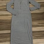 Free People FP BEACH Midi Women's Striped Long Sleeve Black & White Fitted Dress Photo 0