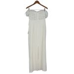 Lulus Immensely Charming White Mesh Pearl Bustier Maxi Dress Size L Size L Photo 7
