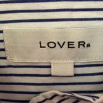 LOVER the Label Striped Shirt Dress Blue White Guipure Lace Trim Size 4 Photo 4